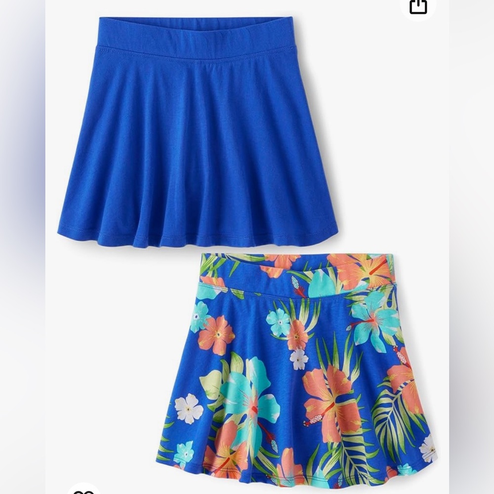 The Children's Place Girls' Pull on Everyday Skorts 2 Pack - Cool Cobalt (XXL)